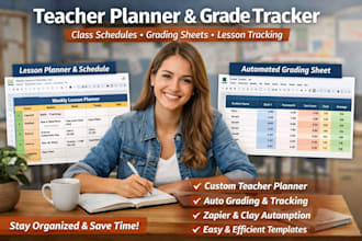 create teacher planner, class schedule, grading sheet lesson tracker zapier clay