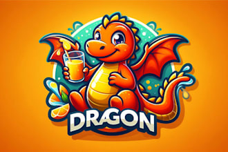 do dragon orange juice water flavor mascot logo for gaming,youtube,website