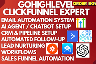 setup gohighlevel clickfunnels ai agent automation workflow ghl landing page CRM