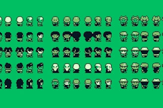 do 2d pixel art sprite sheet pixel animation for indie games character or object