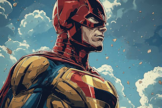 illustrate a superhero pop art portraits