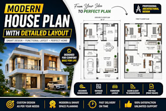 design modern house plans with detailed layout