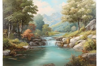paint a real oil painting on canvas