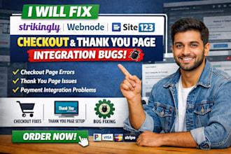 fix strikingly webnode site123 podia checkout thank you page integration bugs