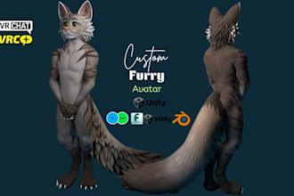 make custom 3d furry model, nsfw vrchat avatar, unity 3d model vbridger, vtuber
