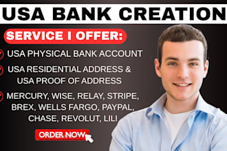 open USA business bank account for llc mercury wise with USA address proof