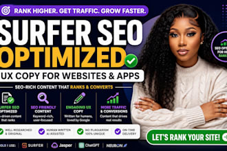 write surfer SEO optimized UX copy for websites and apps