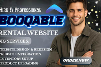 build booqable rental website for camera, wedding or scooter rental business