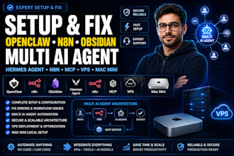 fix setup openclaw n8n obsidian multi ai agent hermes agent n8n mcp vps mac mini