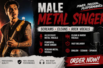 be rock male metal singer recreate 80s song metalcore rock singer scream metal