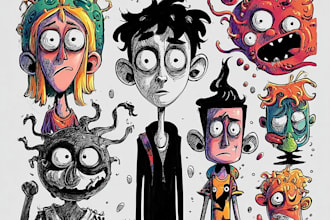 design creative doodle mural art for walls and spaces