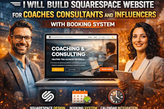 design squarespace coaches consultants influencers website with booking system