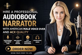 record a female audiobook narration in american english