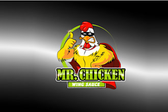 design mascot chicken restaurant food truck logo