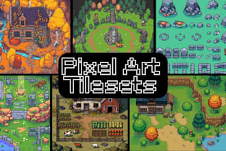 create pixel art tilesets character animation sprite sheet topdown rpg game art
