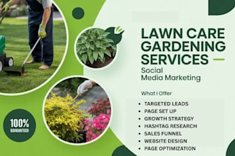 be your social media marketing manager for lawn care, landscaping and gardening