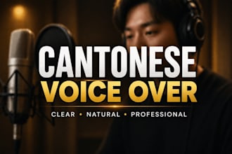 record professional cantonese voice over male voice