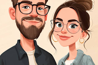do couple caricature illustration for you