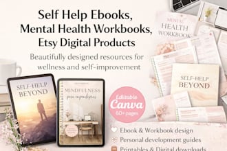 create self help ebooks, mental health workbooks, etsy digital products design