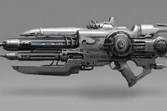 high quality weapon concept art for gaming and more