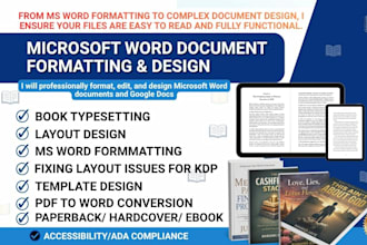 microsoft word document formatting, editing, document design, ms word formatting