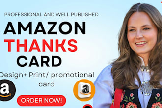 design amazon thank you card, product insert, package insert