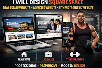 design squarespace real estate website agencies website fitness trainers website