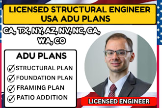 adu city permit drawing, deck permit, patio addition, pe stamp, structural plan
