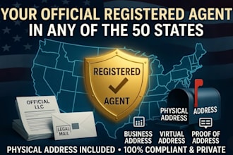 be your llc registered agent in any 50 states, and physical address for your llc