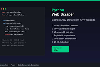 build a python web scraper to extract data from any website