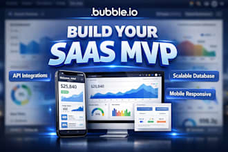 build custom bubble saas, bubble mvp, or web application using nocode bubble io