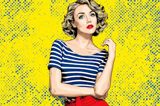 draw pop art portrait in roy lichtenstein style
