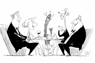 funny cartoon line art