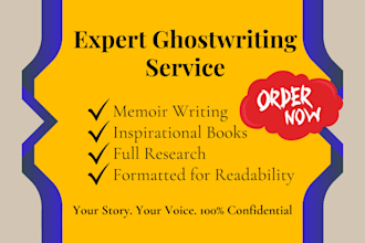 ghostwrite your memoir and inspirational, self discovery non fiction books