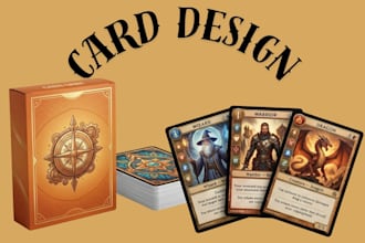 design card game, tarot card, party cards, playing card tcg and board game