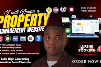 build a property management website, airbnb, lodgify, short term rental website