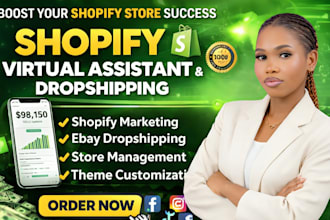be your shopify virtual assitant and store manager to boost shopify sales