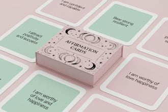 do 100 affirmation card game design motivational  card box board game rule book