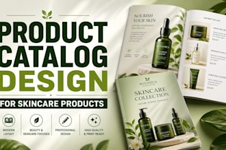 create product catalog design, magazine for skincare products