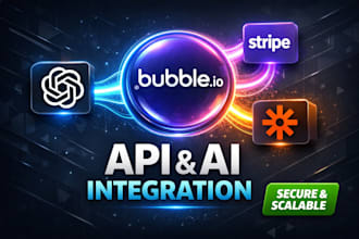 connect nocode bubble io web app to any API and build bubble mvp ai automations