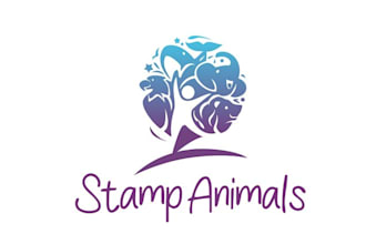 design best quality stamp animals logo for you