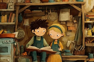 design cute children book illustrations and kids book cover
