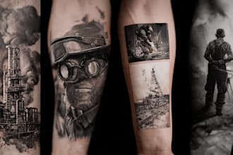 create unique realism tattoo design with my style