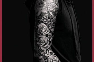 draw tattoo design realistic, full sleeve tattoo artist
