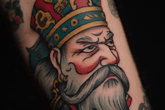 design a custom traditional old school tattoo