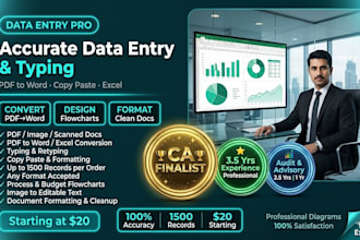 do data entry pro, quick typing and retyping scanned doc
