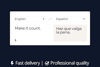 do english to spanish translation for business or content