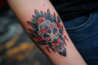 create awesome old school tattoo style design