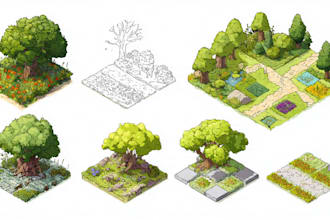draw a unique vector or isometric map