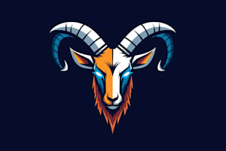 create beautiful goat head logo with unlimited revision